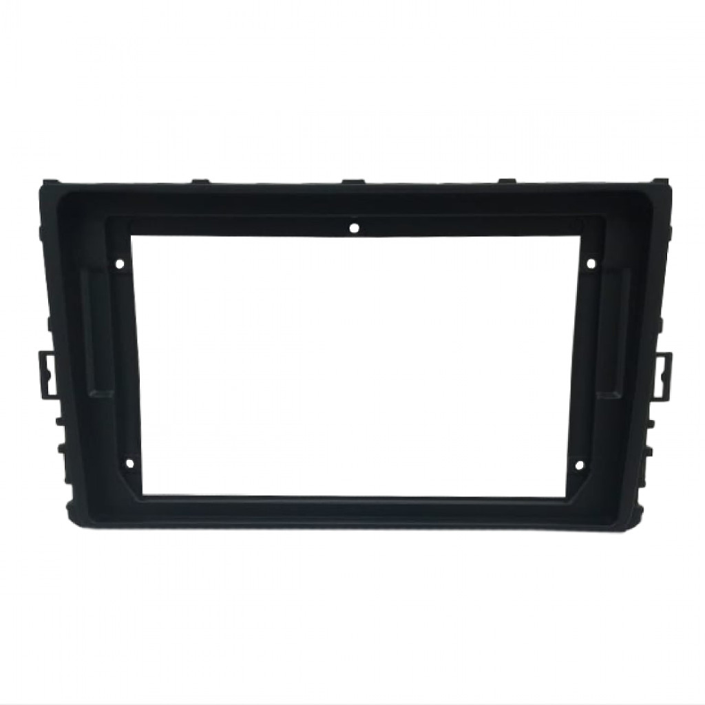 Moldura Painel Central Multimidia 9 Polegadas VW Novo Polo Virtus Tcross Nivus Preto Fosco
