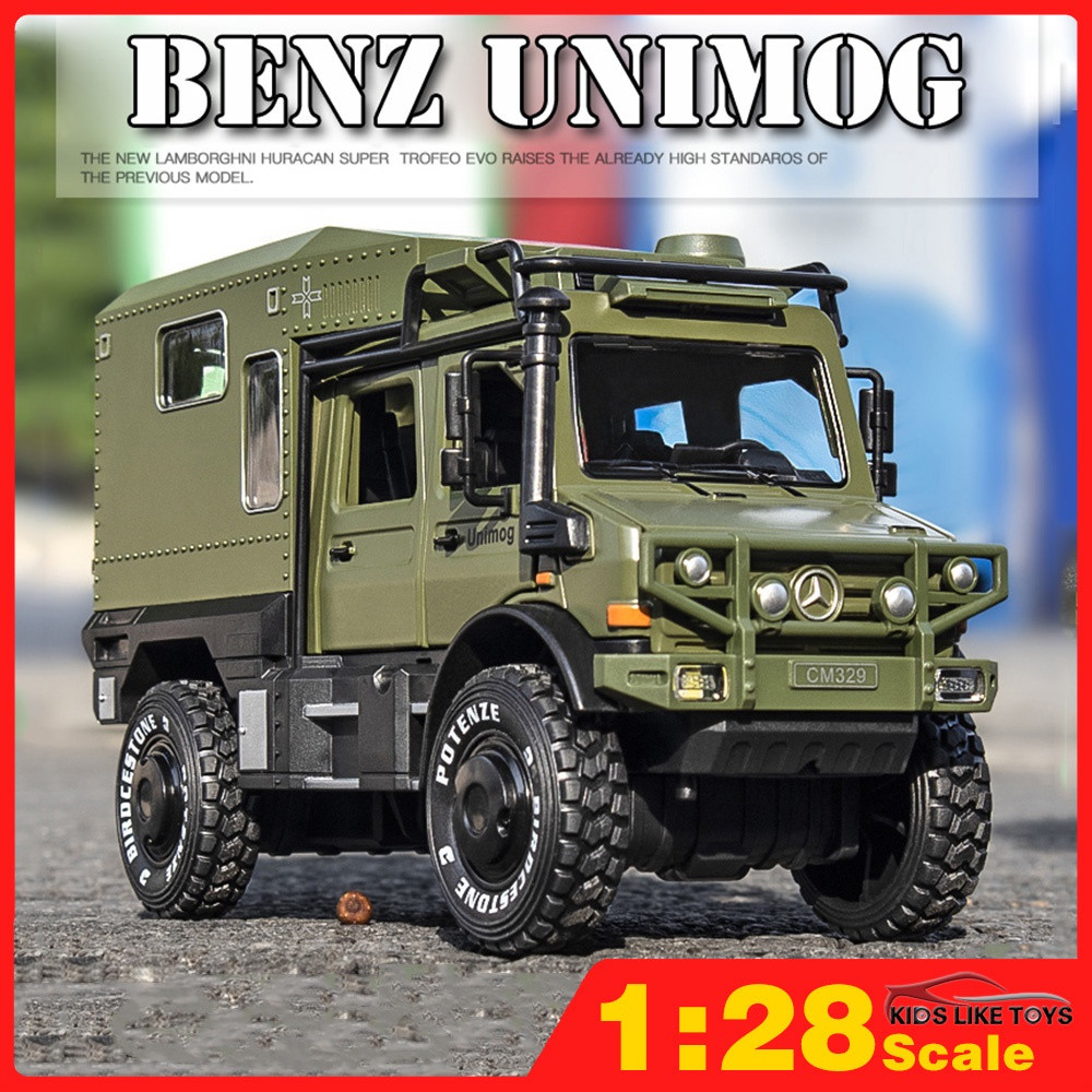 KLT 1 : 28 Unimog Motorhome Modelo De Carro De Brinquedo Liga Diecast mini Brinquedos Para Crianças , Meninos Auto Camin