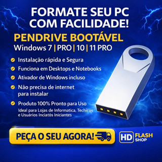 Pendrive Windows 7 / 8 / 11(32 ou 64Bits) +Ativador +manual de uso Descrição + Programas em Oferta na Shopee