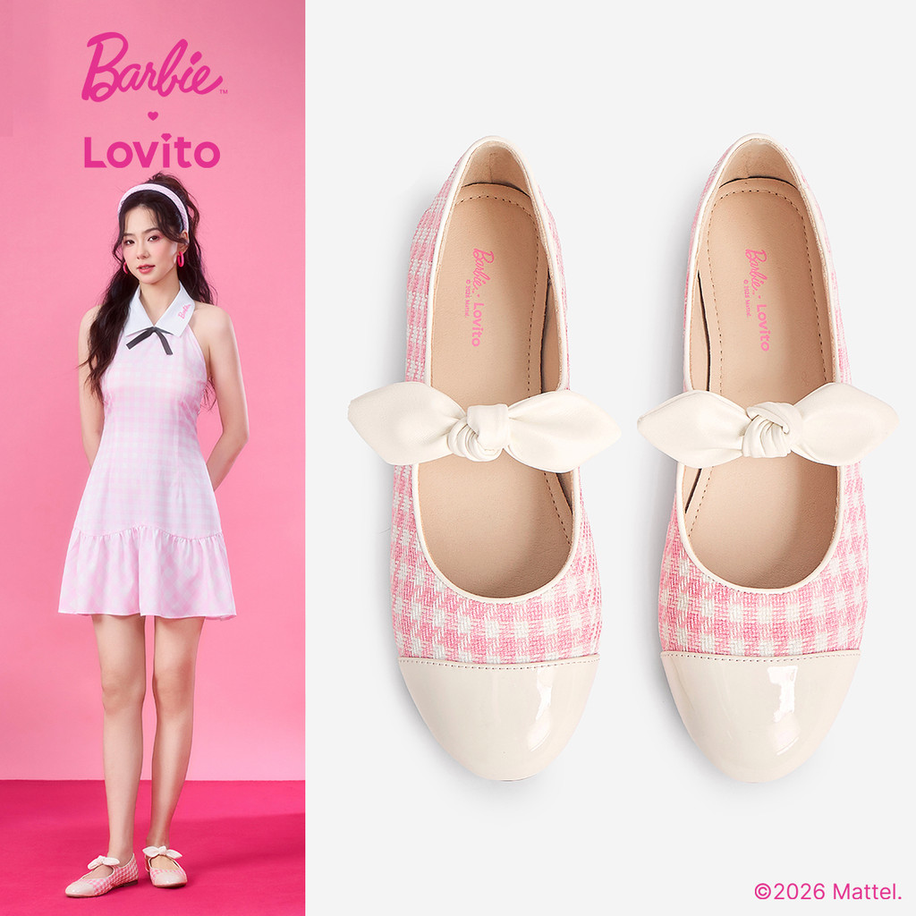 Barbie™ X Lovito Sapatos Baixos de Ballet Estilo Preguiçoso Francês Elegante para Mulheres LB1AD009 em Oferta na Shopee