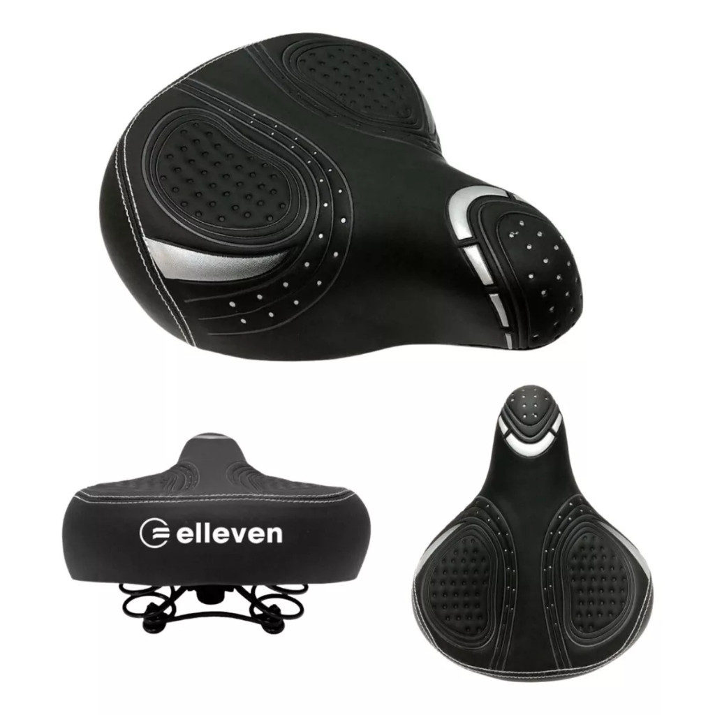 Selim Largo Banco Para Bike Elleven 2 Molas Barra Circular em Oferta na Shopee