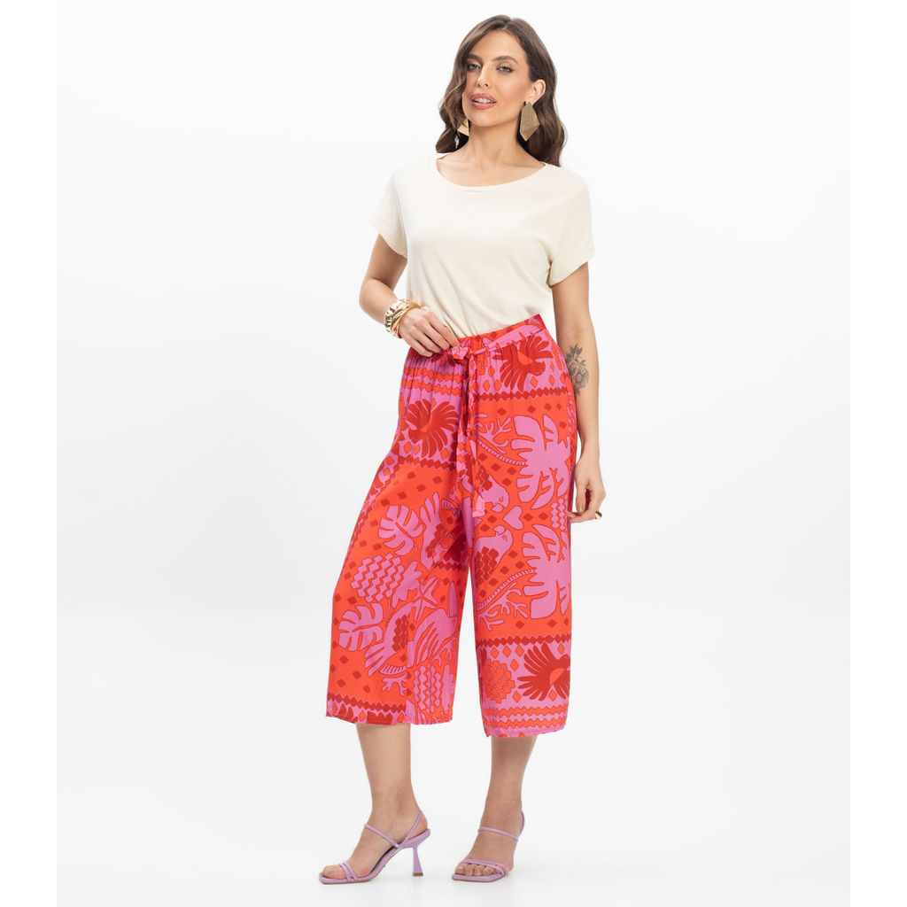 Calça Pantacourt Infinita Cor Rosa em Oferta na Shopee
