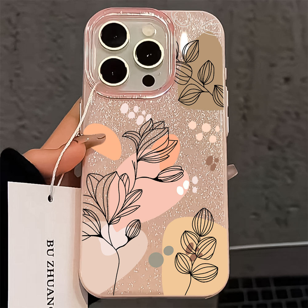 Retro Flor Capa Capinha Para Samsung Galaxy A16 S25 S26 A03 A05 A15 A17 A32 A34 A36 A56 S20 S21 S23 S34 FE ULTRA Glitter