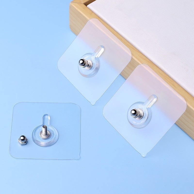 Kit Parafuso Adesivo Sem Furo 6x6cm Fixador Parede Nicho Quadro Prateleira 4 a 20 Unidades