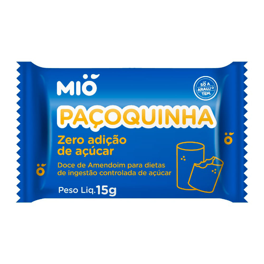 Paçoquinha Rolha Mió Zero Açúcar 15g em Oferta na Shopee