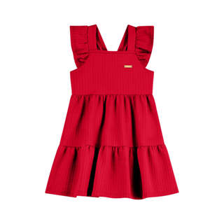 Vestido Infantil Menina Texturizado Laço Colorittá Vermelho em Oferta na Shopee
