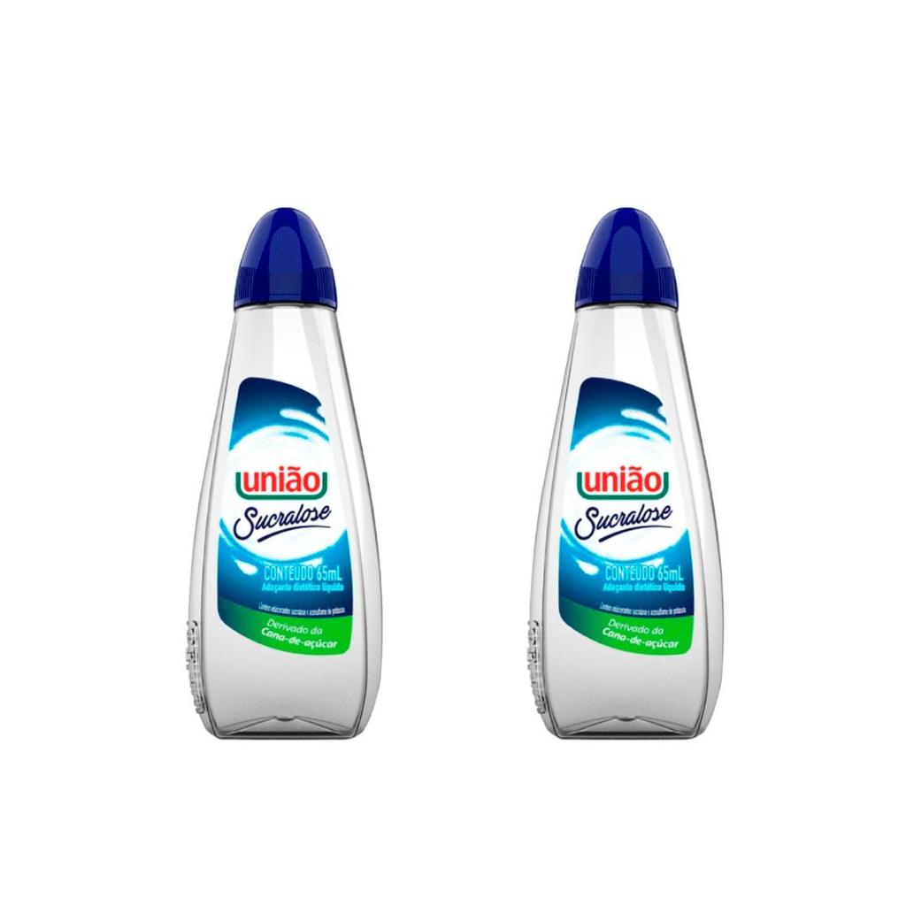 Kit Adoçante Líquido União Sucralose 65ml - 2 Unidades - Sabor de Açúcar com Zero Calorias
