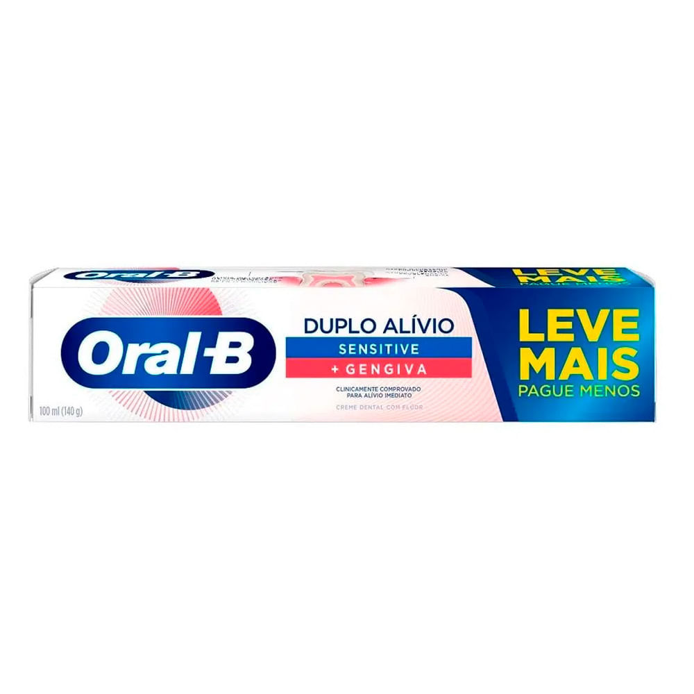 Creme Dental Oral-B Duplo Alívio 140g em Oferta na Shopee