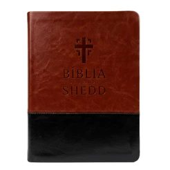 Bíblia de Estudo Shedd | A21 | Couro Sintético Marrom e Preto