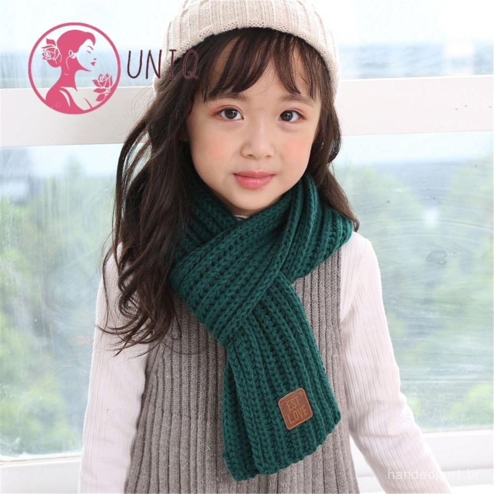 Cachecol Infantil UNIQ , Aquecedor De Pescoço Macio Para Uso Externo , De Malha Fofo E Quente De Inverno Da Moda Bebês ,