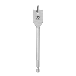 Broca Chata para Madeira 22 x 150mm Haste Sextavada 1 Peça MTX