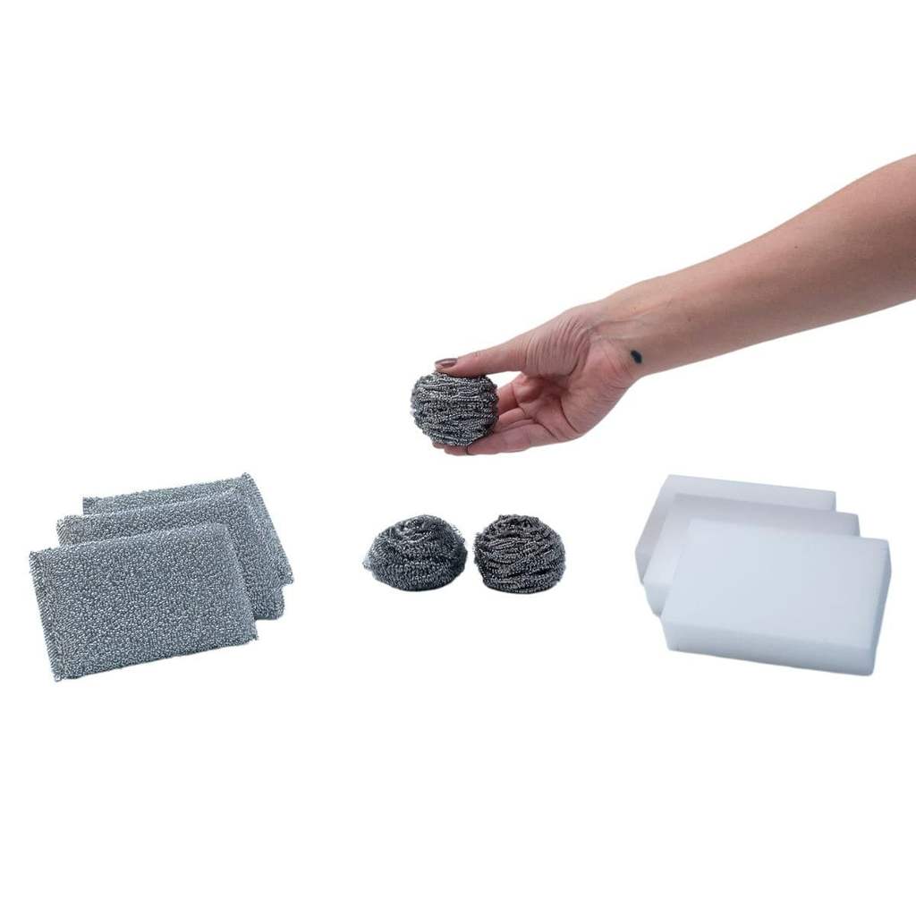 Kit Esponjas Aço Inox, Poliéster E Melamina 9 Peças Simplo — imagem 2 de 2