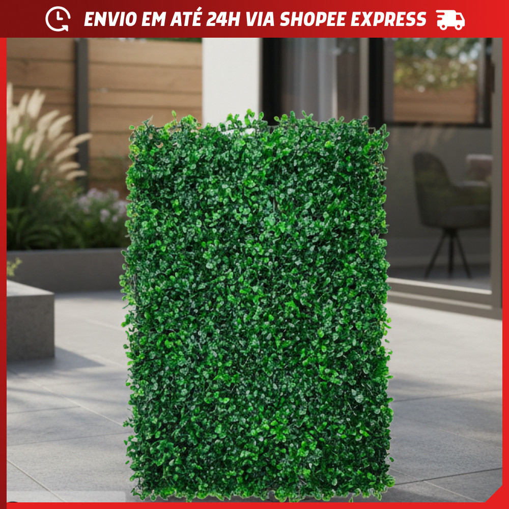 Kit Placas Buchinhos 40x60 Grama Artificial Jardim Vertical Parede Verde Decoração Muro inglês