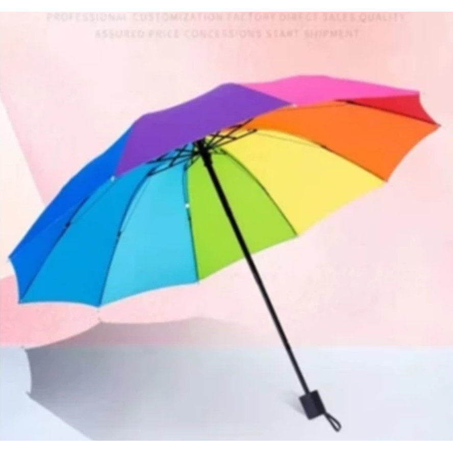 Sombrinha Guarda Chuva Grande Arco Íris Dobrável 10 Varetas Reforçado Contra Vento Compacto Cabe Na Bolsa em Oferta na Shopee