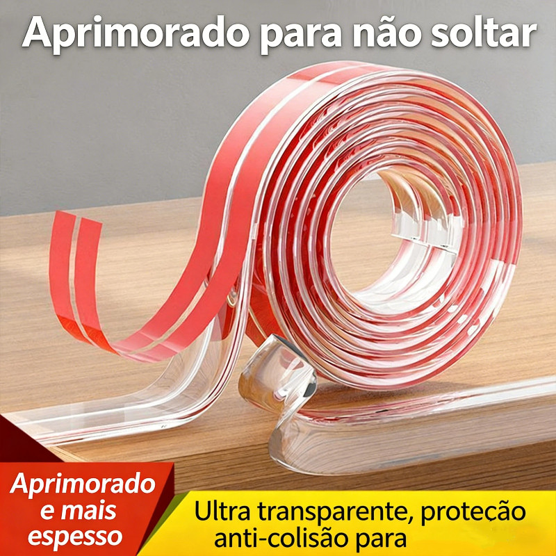 Fita Adesiva Protetor de Quina Borda Silicone Berço Móveis Mesas cantos