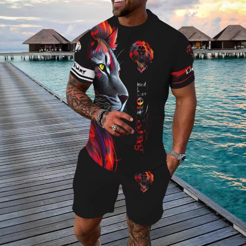 best-Seller 3d Digital Impresso Tamanho Europeu Camiseta Masculina Cross-border Amazon AliExpress eBay Fonte de Roupas M