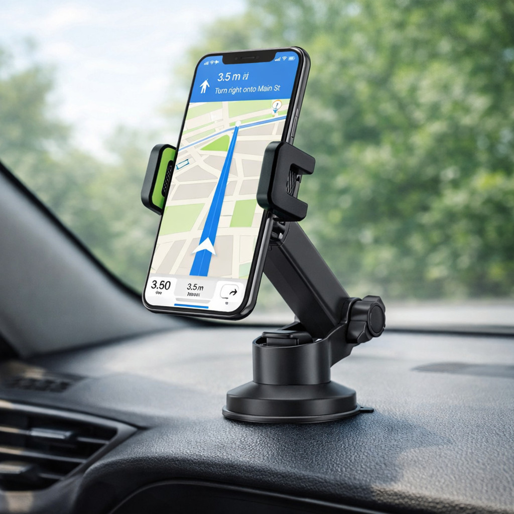 Suporte de Celular Universal para Carro com Ventosa Base Firme Encaixe Seguro Ajustável de 3.5 a 7 Polegadas LE-152