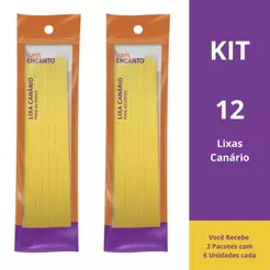 Kit Lixa Para Unhas Lunis Encanto Com 12 Canario