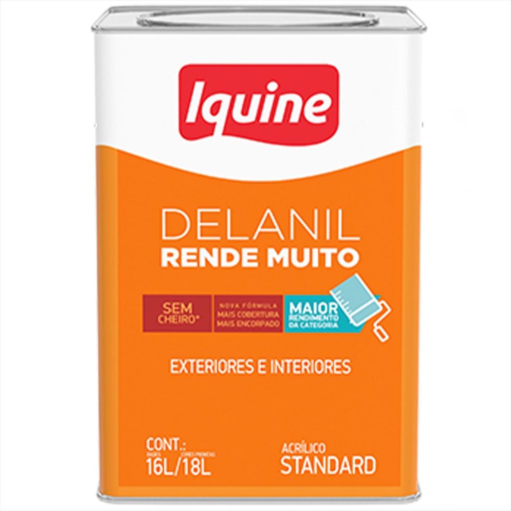 Tinta Acrílica Standart Delanil Rende Muito Lata 18L Sem Cheiro - Iquine