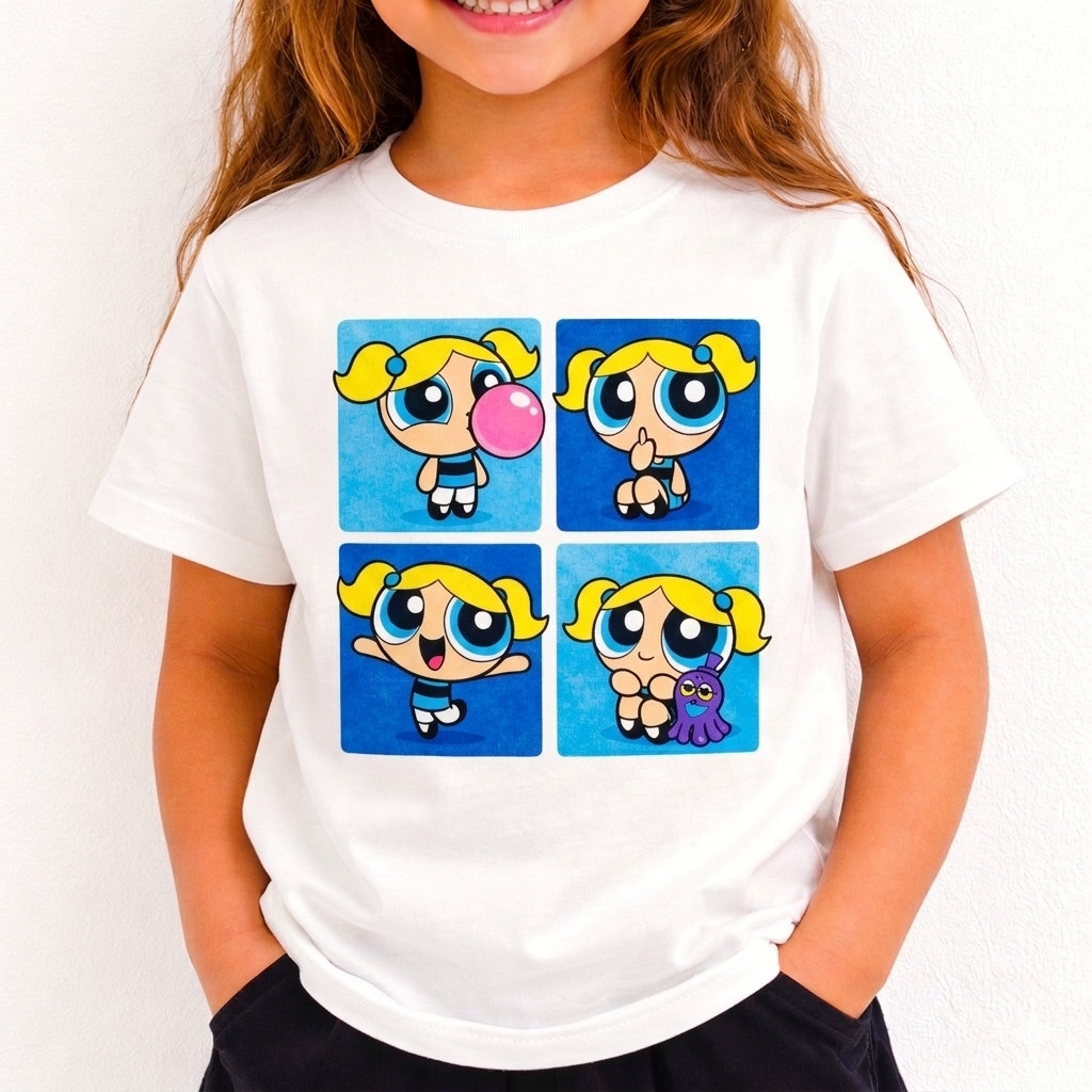 Camiseta Feminina Lindinha Super Poderosas T-shirt Personalizada Infantil camisa camiseta 100% Algodão Docinho Florzinha