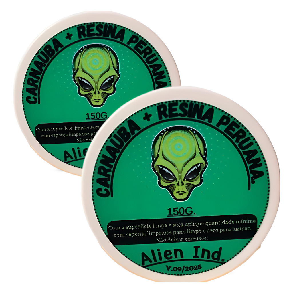 Kit 2 Ceras Alien 120g com Carnaúba para Renovar Pintura e Remover Riscos e Pintura Queimada
