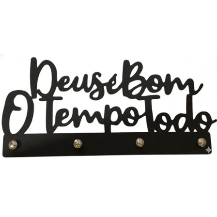 Porta Chaves MDF De Parede 5 Ganchos Deus É Bom O Tempo Todo Decoração Casa em Oferta na Shopee