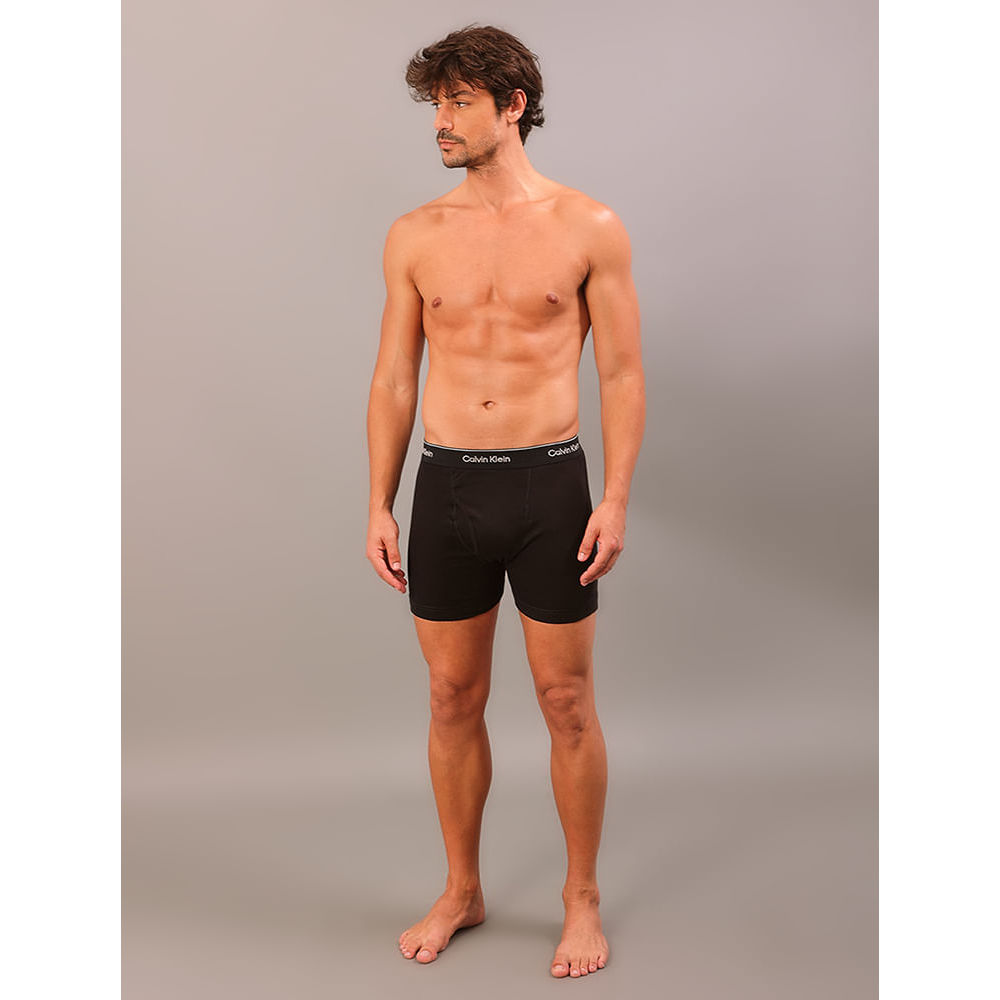 Kit 3 Cuecas Boxer Brief Cotton Calvin Klein Underwear - Black