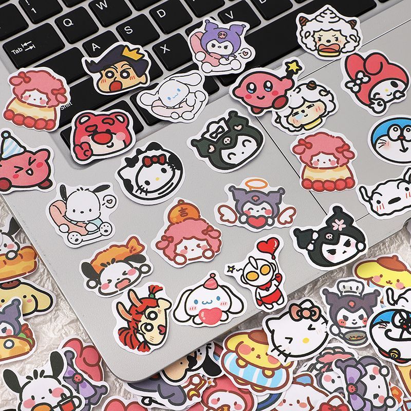 100 pçs não-repetitivo bonito adesivos Sanrio dos desenhos animados Anime Emoticon pacote Shin-Chan artesanal DIY adesiv
