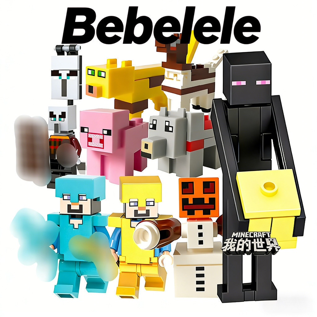 Mini Brinquedo de Blocos de Construção de Boneca Minecraft&1-2-1