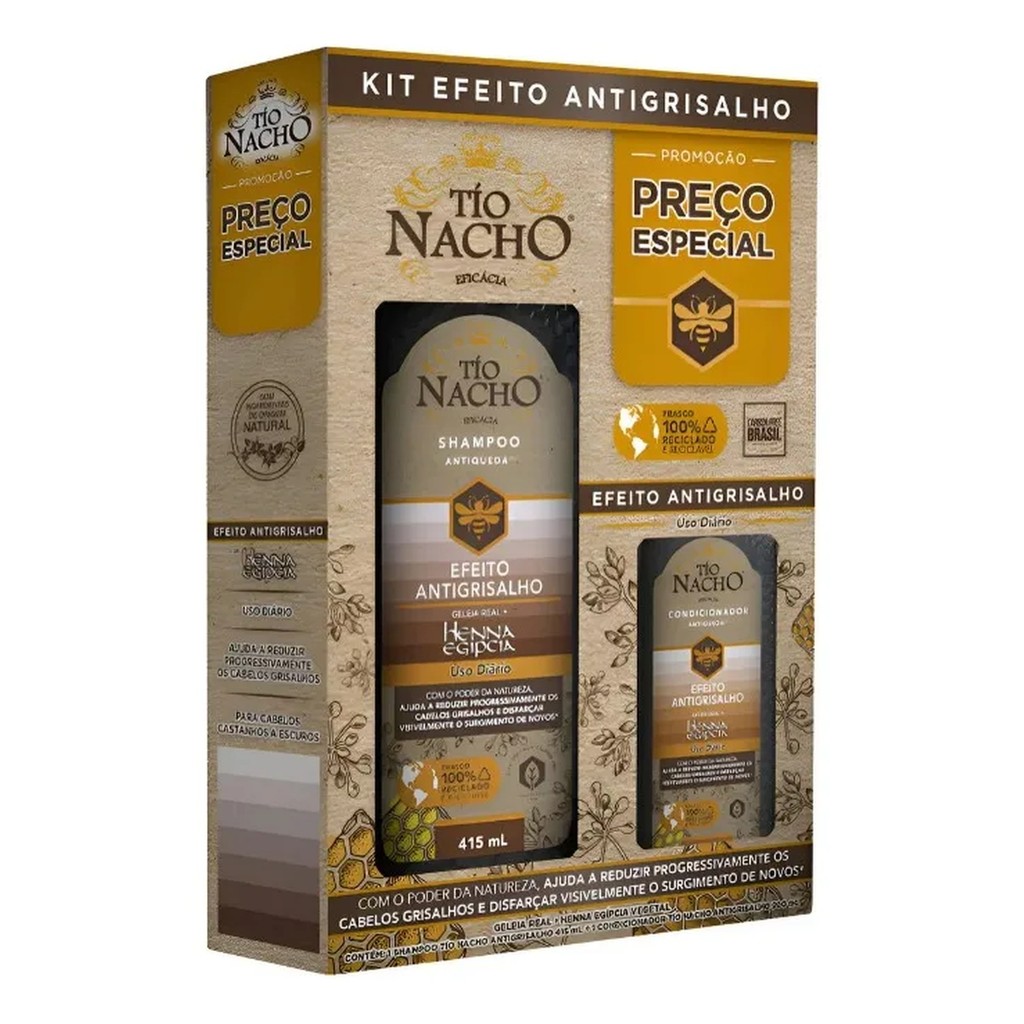 Tio Nacho Kit Efeito Antigrisalho Shampoo 475ml e Condicionador 200ml