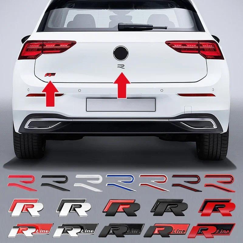 R Logotipo Emblema Carro Metal Corpo Cauda Tronco Adesivo Acessórios Para Volkswagen Tiguan Bora POLO PASSAT CC Touran G