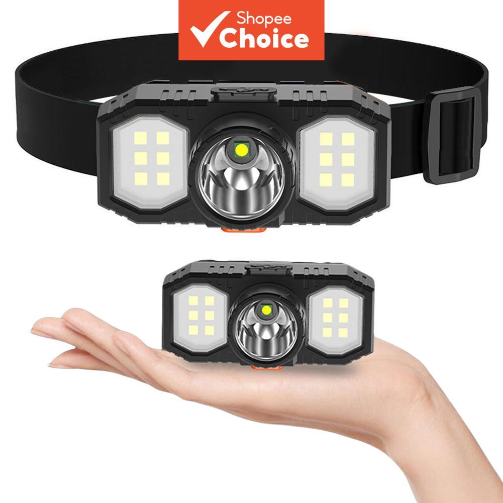 Farol de Cabeça XPE COB LED Lanterna USB Recarregável para Pesca Noturna e Camping 3 Modos
