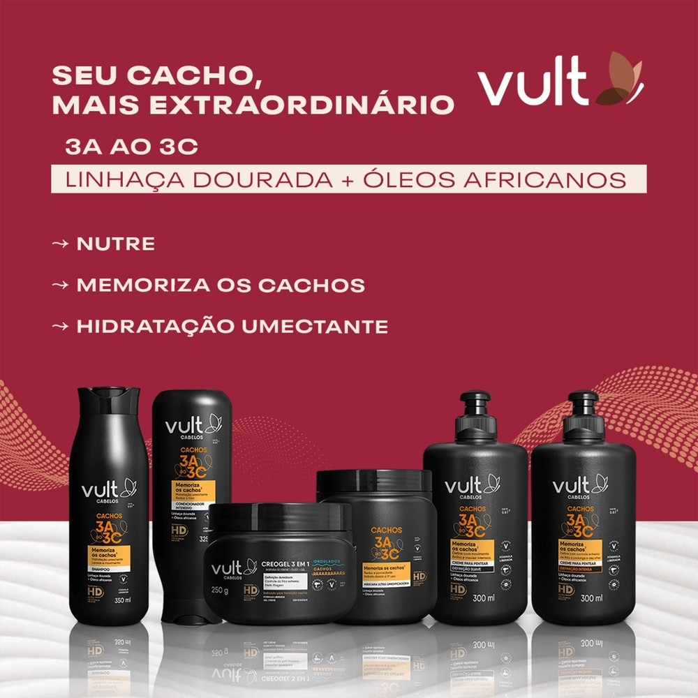 Vult Cachos 3A a 3C Creme Para Pentear Definição Suave 300ml · foto 2