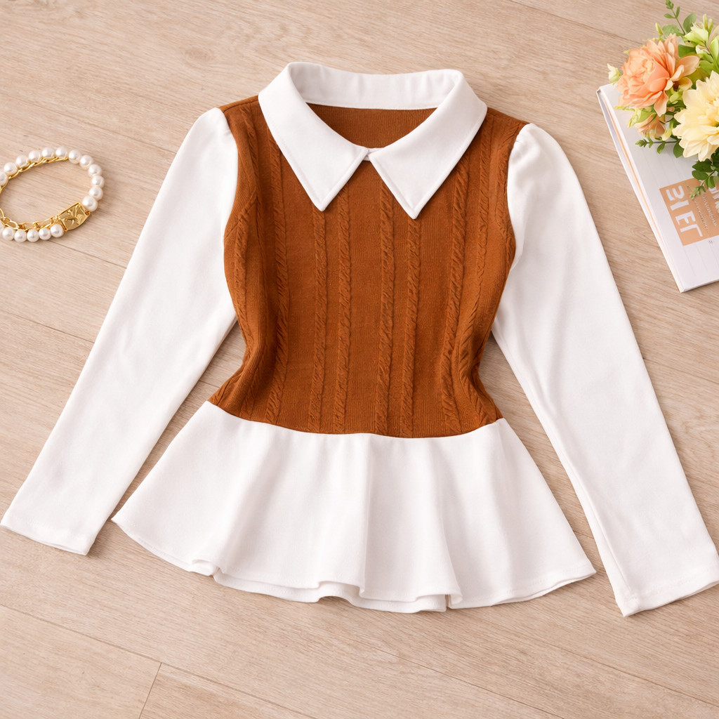 Blusa infantil menina manga longa moda outono- inverno em Oferta na Shopee