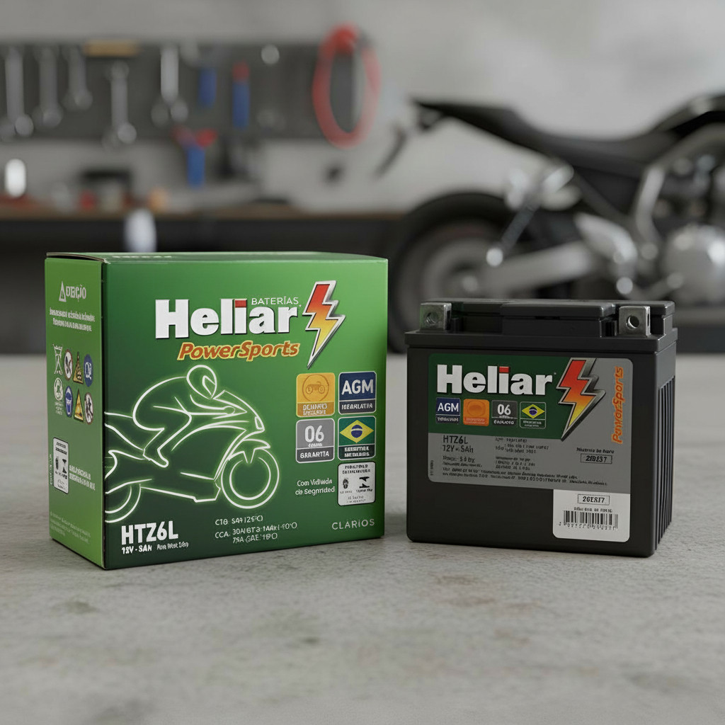 Heliar Htz6 5ah 12v Para Cg Titan 160, Fan, Biz E Xre 300
