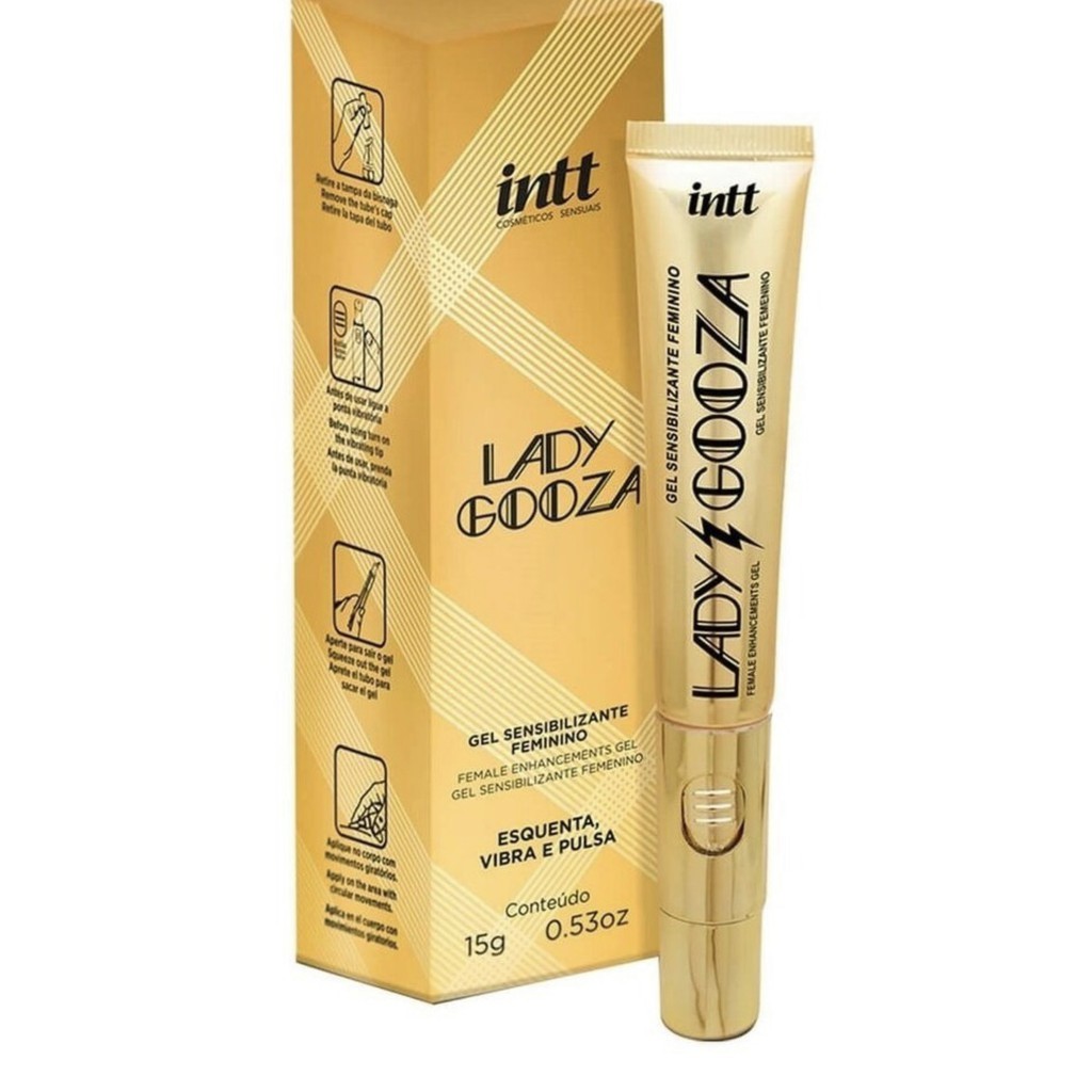 Lady Gooza Gel Feminino Extra Forte 15g Intt Lubrificante com Ponta Vibratória