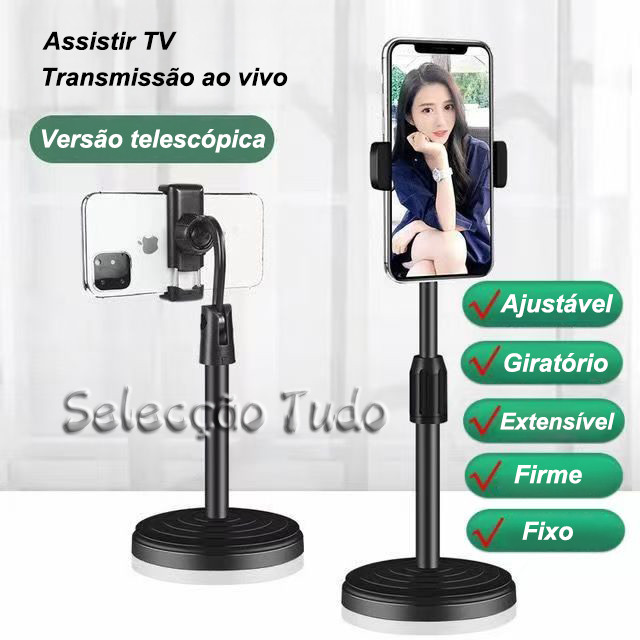 Suporte Tripé de Mesa Para Mesa Com Mini Pedestal Ajustável 360° Ideal Para Gravação de Videos