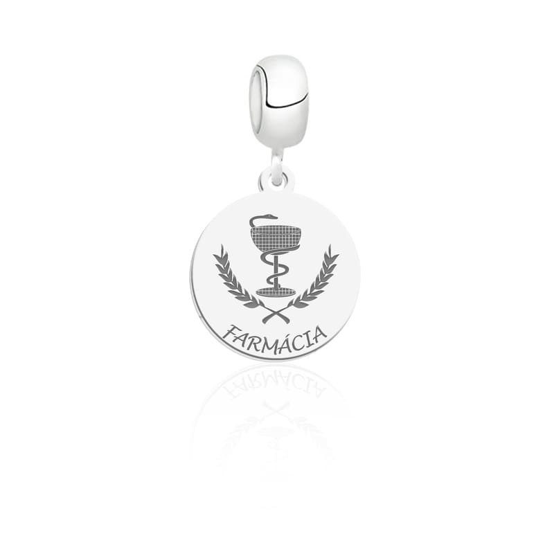 Pingente berloque profissão farmácia prata 925 charm presente feminino