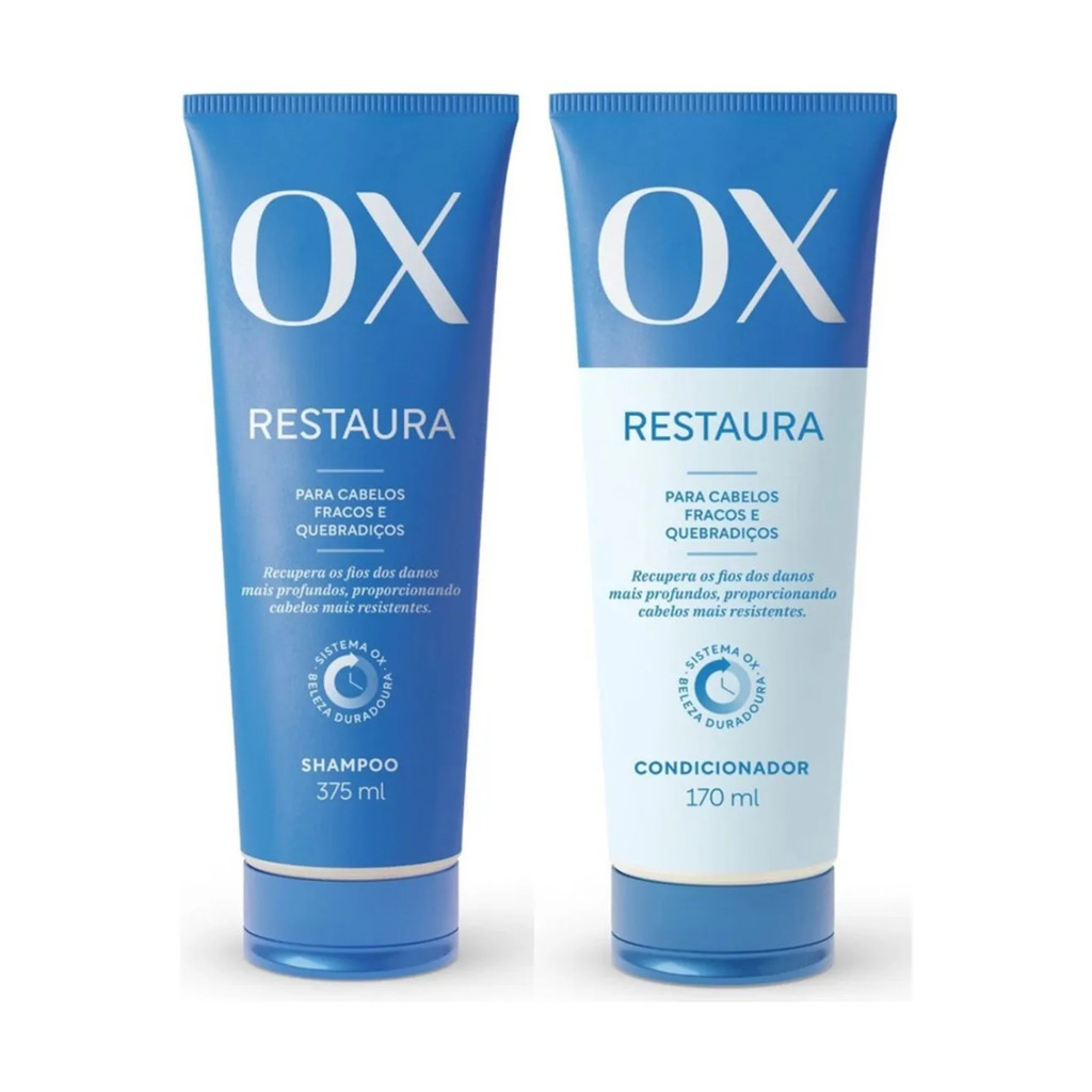 Kit Ox Restaura Shampoo 375ml E Condicionador 170ml