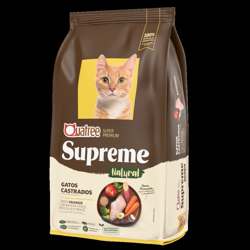 Ração Quatree Supreme Gatos Castrados Frango e Batata Doce 2,5kg
