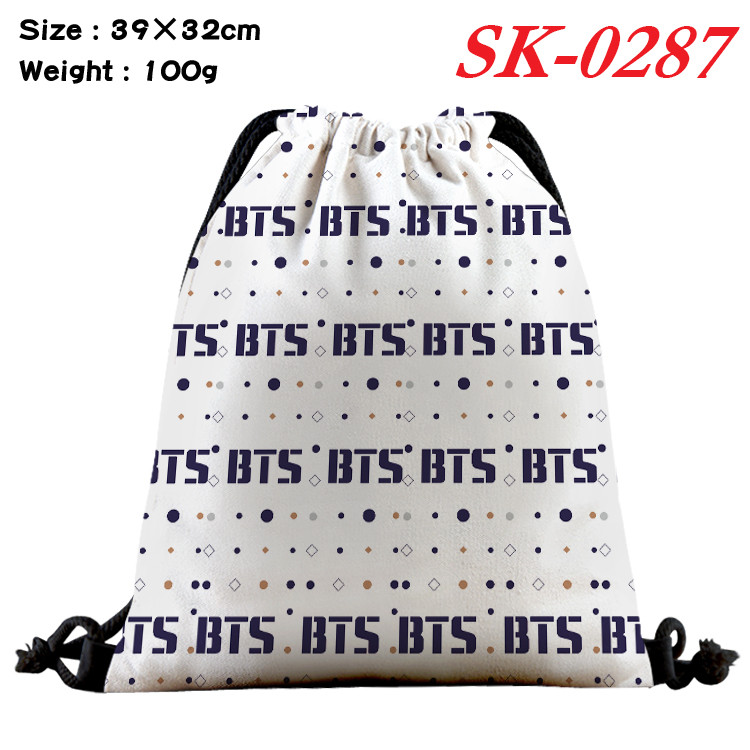 Coreano Menino Banda Dos Desenhos Animados Cor Lona Crianças Cordão Saco Estudante Presentes