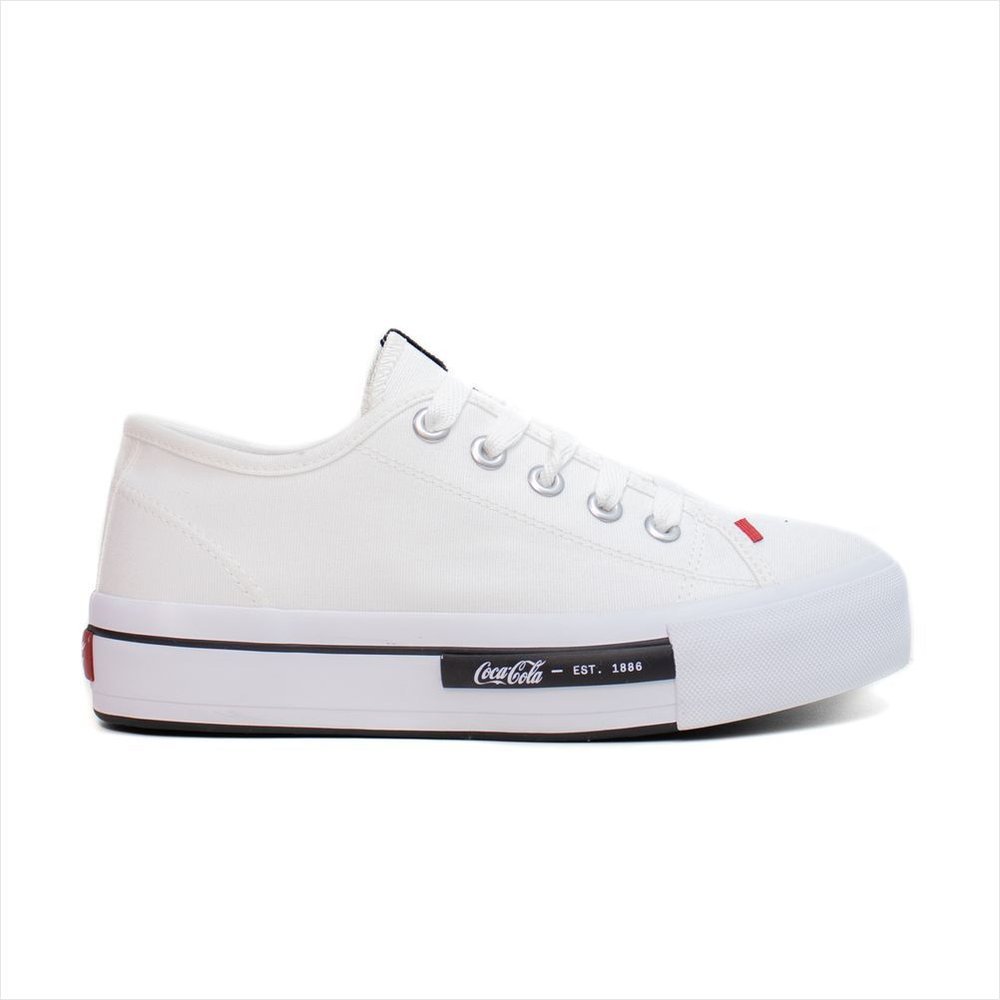 Tênis Coca Cola Plataforma Canvas Feminino Original Casual Alto Conforto Estilo Urbano