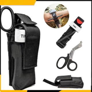Kit Torniquete Tático Porta Torniquete Tesoura Ponta Romba Aph Primeiros Socorros
