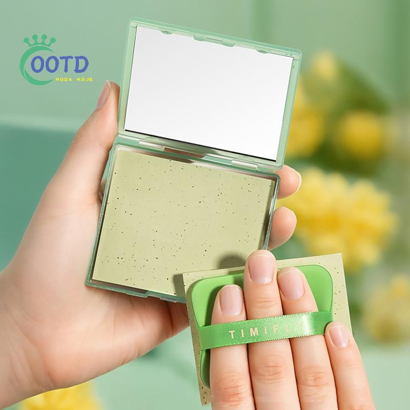 Moda Hoje 100 Folhas/Caixa Papel Absorvente De Óleo Com Espelho E Sopro Portátil De Carvão De Bambu Para Segurar Maquiag