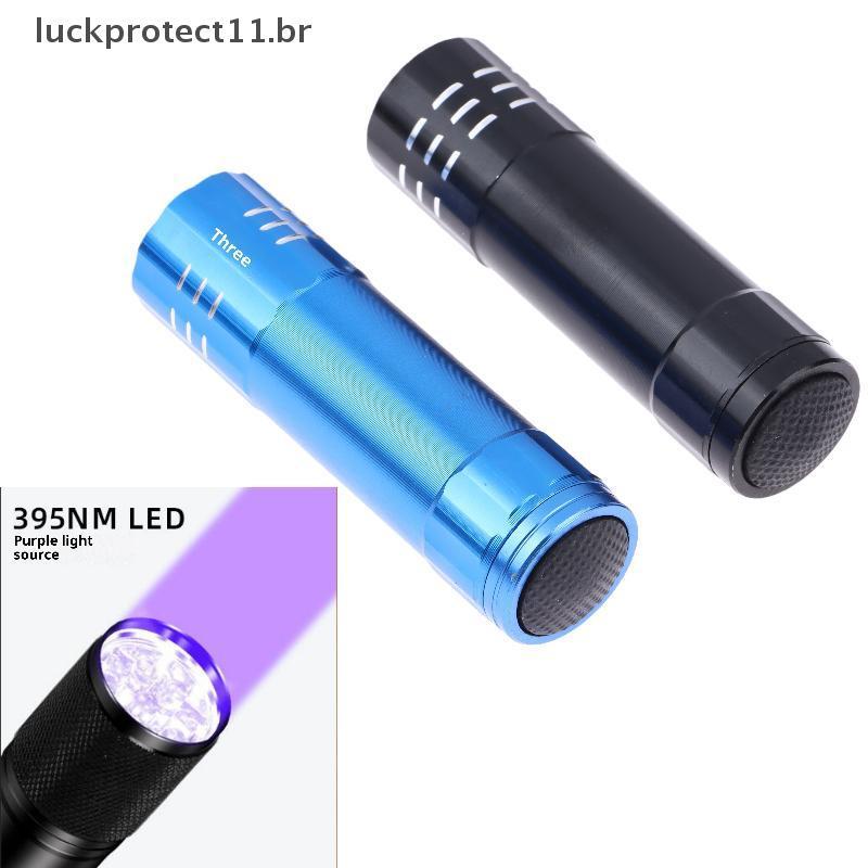LTBR 1 Peça 50LM 395nm Lâmpada De Detecção Mini Lanterna UV 9 LED Bla Luz Ferramenta De Iluminação Portátil Ao Ar Livre
