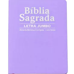 Bíblia Sagrada | Letra Jumbo | ARC com Harpa | Palavras de Jesus em Vermelho | Luxo Lilás