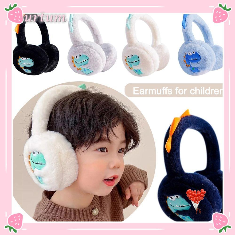 Protetores De Orelha Infantis URTUM , Aquecedor De Pequeno Dinossauro De Desenho Animado De Pelúcia , Capa De Ouvido Que