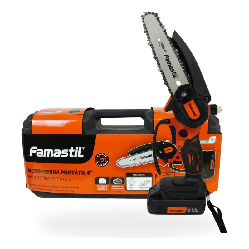 Motossera Portátil 6" Recarregável Famastil 21v Bivolt