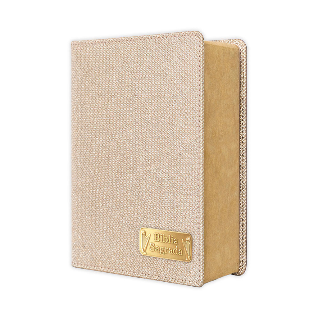 Bíblia Sagrada Letra Hipergigante Gold Glitter Dourado Edição RC C/ Harpa em Oferta na Shopee