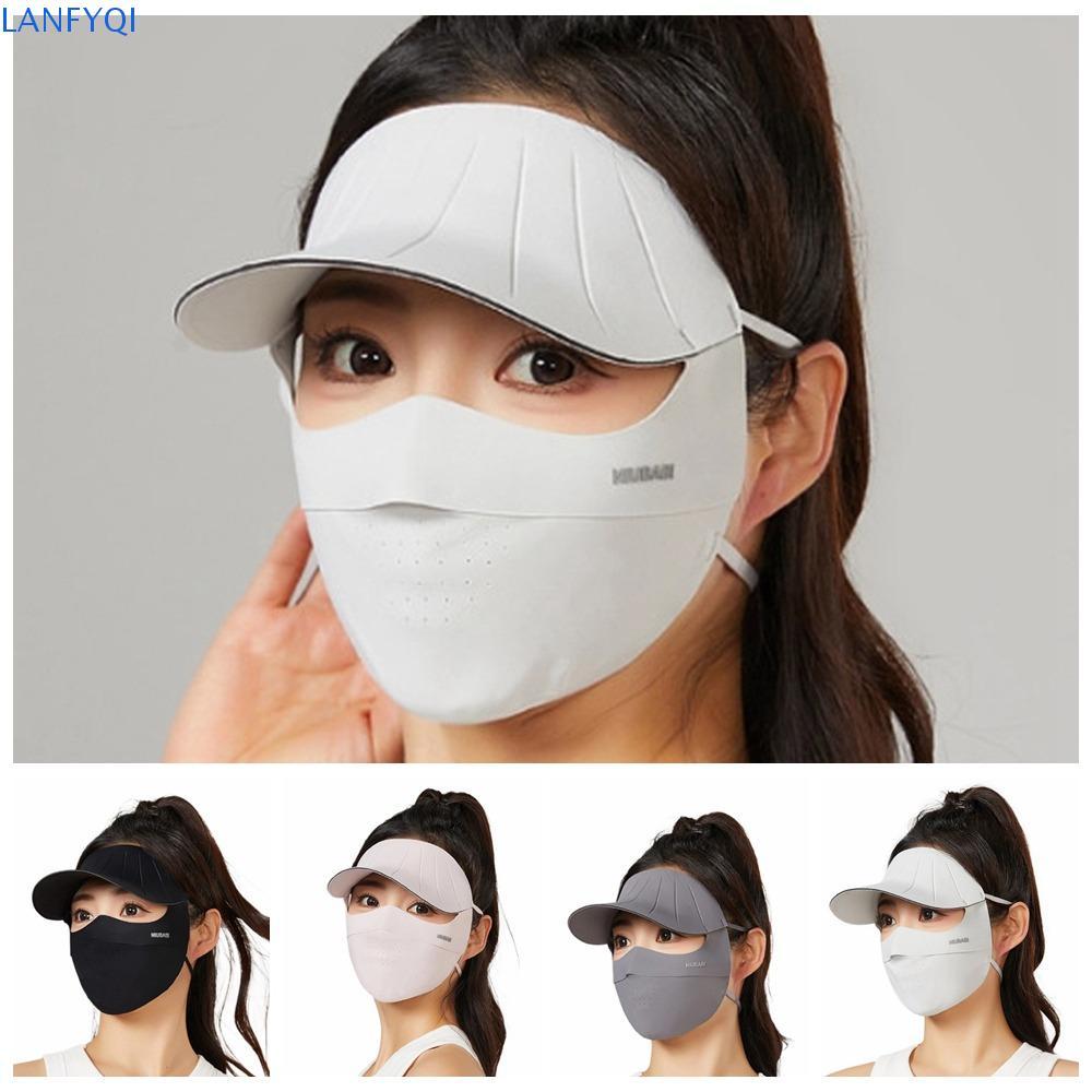 Máscara Facial De Seda Gelada LANFYQI , Protetora Solar Respirável , Proteção UV , Capa Verão
